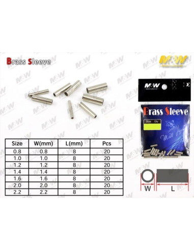 M&M Brass Sleeve Tam. 1.0mm 20pcs