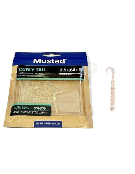 Mustad Aji Worm Curly Tail 2.5inch (6.4cm) Cor: 001