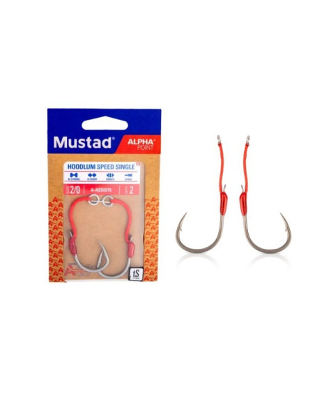 Mustad A-Assist6 Hoodlum Speed Single Nº2/0