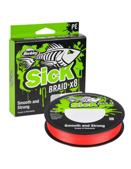 Berkley Sick Braid x8 0.10mm 150m Red