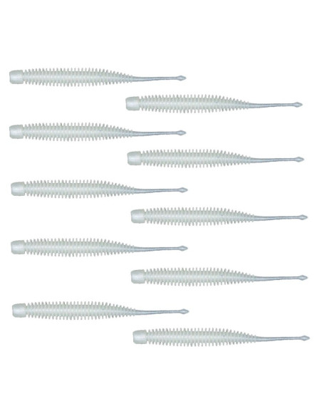 Geecrack PikuPiku Pintail 2.5 Cor: S311 (White Pearl Glow)