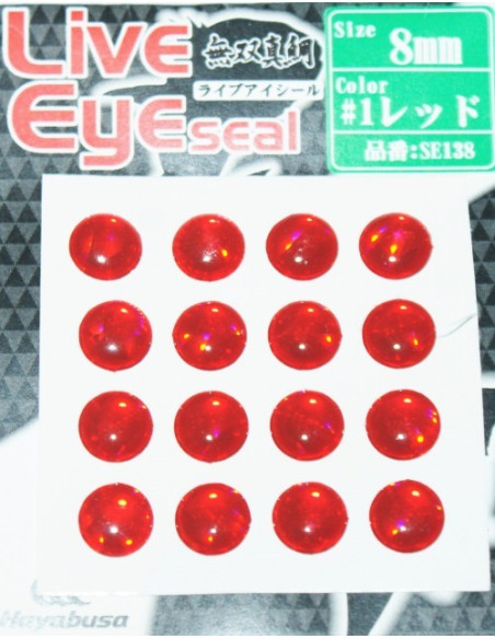 Olhos Hayabusa 8mm Vermelho