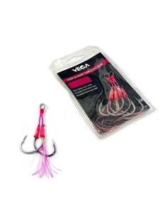 Vega Slow Jig Short Twin Assist Hook Pink UV Nº1/0