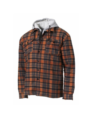 Savage Gear Twin Shirt Jacket Tam.L Orange/Grey Check