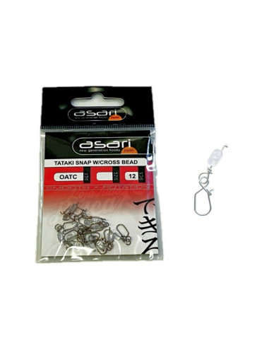 Asari Tataki Snap W/ Cross Bead 12pcs