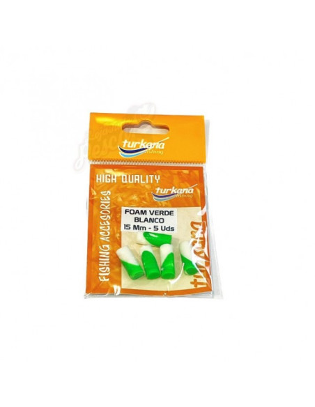 Turkana Pop-up Foam Verde/Branco 15mm 5pcs