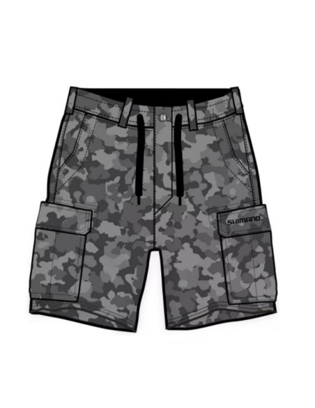 Shimano Cargo Shorts Grey Camo Tam. M
