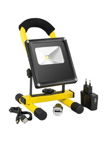 Projector LED SMD IP65 Branco F. 6000K 10W (Recarregável)