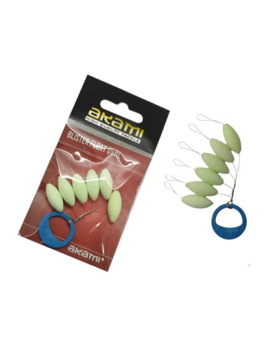 Flutuador Oval Akami Luminoso 6x13.5mm 6pcs