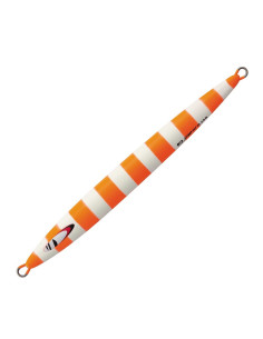 Major Craft JigPara Vertical Long Slow 200gr #66 Matte Zebra Chart Orange