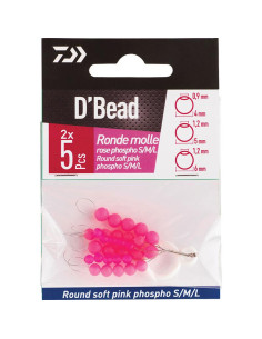 Daiwa D' Bead Round Soft Pink Phospho S/M/L