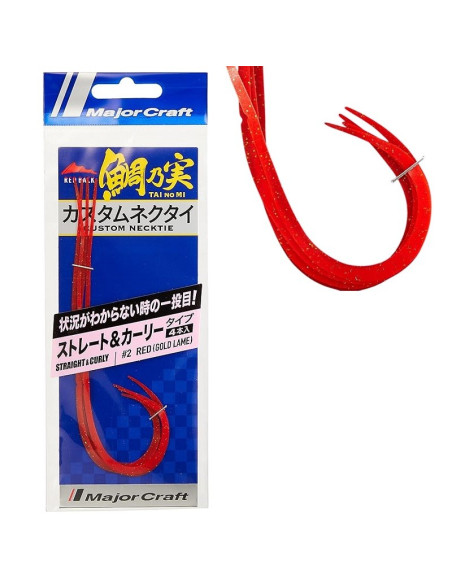 Major Craft Tainomi Straight & Curly #2 Red (Gold Lame)